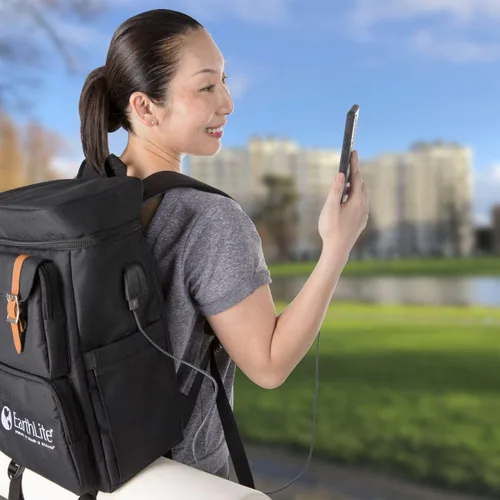 Vista 3 de EARTHLITE LMT Go-Pack – La mejor mochila de viaje para terapeuta de masaje, resistente al agua, puerto de carga USB, múltiples compartimentos