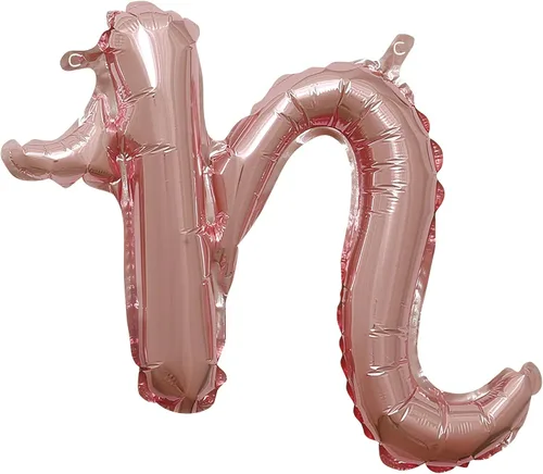 Vista 24 de Globo de aluminio en forma de escritura de oro rosa, 16 pulgadas (paquete de 1) - Elegante decoración de globos del alfabeto, perfecto para fiestas