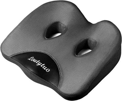 Vista 9 de LOUTYTUO Cojín de asiento, 100% espuma viscoelástica y funda lavable, para silla de oficina, asiento de coche y silla de ruedas, cojín de asiento