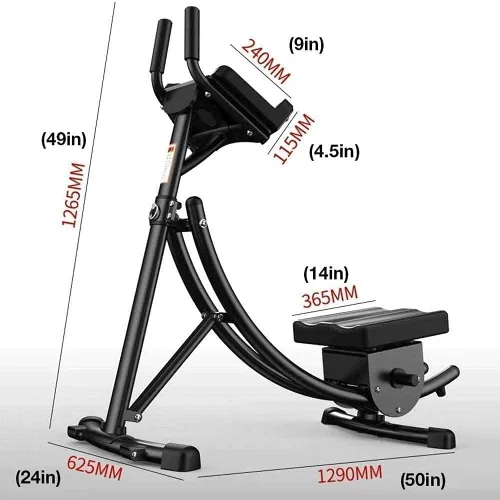 Vista 6 de Entrenador abdominal, silla de ejercicios para el núcleo y abdominales, ajustable, para hacer abdominales, máquina de entrenamiento, banco