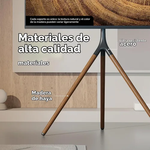 Vista 7 de ONKRON Soporte de TV con caballete para pantalla de 32 a 65 pulgadas de hasta 77 libras, soporte de trípode giratorio de 360°, altura ajustable Negro