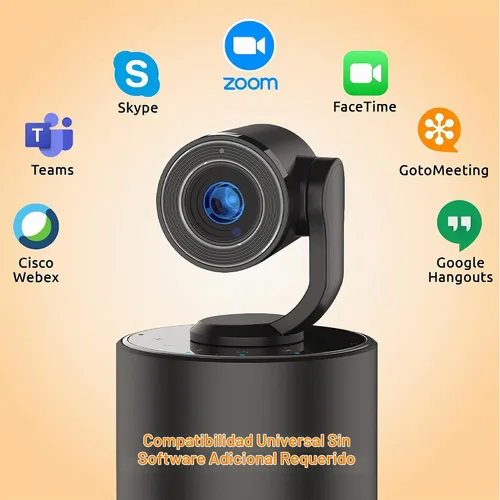 Vista 7 de TOUCAN Sistema de videoconferencia HD para conferencias, cámara HD 1080P, altavoz con 4 micrófonos, cámara de conferencia USB Plug and Play