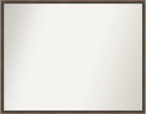 Vista 62 de Amanti Art Brown Bathroom Mirror for Over Sink, 21x33 Custom Made Hardwood Wedge Mocha Rectangle Vanity Mirror, Large Modern Wood Frame, Hangs