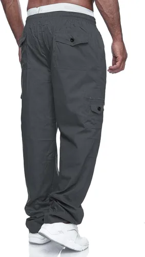 Vista 4 de THWEI Pantalones cargo para hombre, estilo casual, con cordón, atléticos, para deportes al aire libre