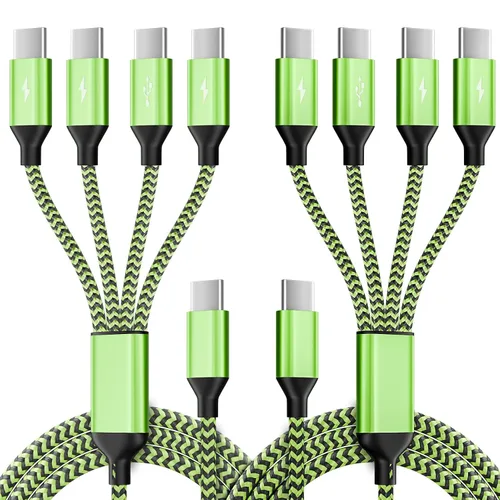 Vista 15 de Cable divisor USB C multi carga para múltiples dispositivos, cable de carga rápido 4 en 1, cable de carga de teléfono USB C trenzado con 4