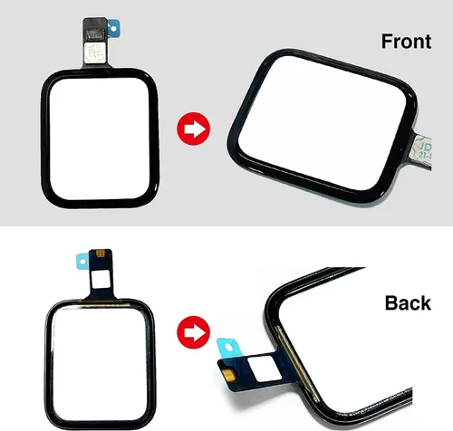 Vista 4 de Lente de cristal frontal de reloj y digitalizador táctil de repuesto compatible con Apple Watch Series 6/5/4/SE 1.575 pulgadas/1.732 pulgadas