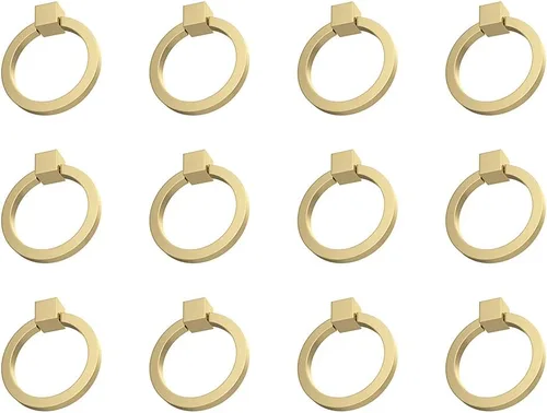 Vista 10 de RZDEAL 2 tiradores de latón macizo de 2.0 x 1-7/9 pulgadas para cajones de aparador, tiradores de anillo de muebles, manijas de puerta de armario