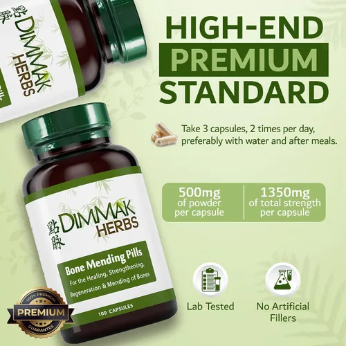 Vista 5 de Dimmak Herbs Píldoras reparadoras óseas, suplemento curativo rápido para fracturas y huesos rotos, fórmula avanzada de TCM con Drynaria, fractura