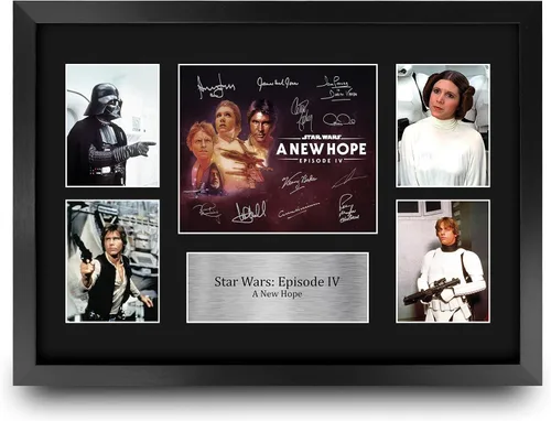 Vista 15 de HWC Trading Star Wars Episodio 1 La Amenaza Fantasma Regalos Presentación Impresa Autografiada Montaje para Fans de Recuerdos de Películas - 16" x