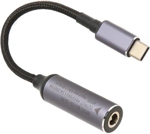 Vista 6 de Cable de alimentación CC de 0.217 x 0.098 in a USB C, entrada a USB C macho cable de carga de alimentación, con identificación automática