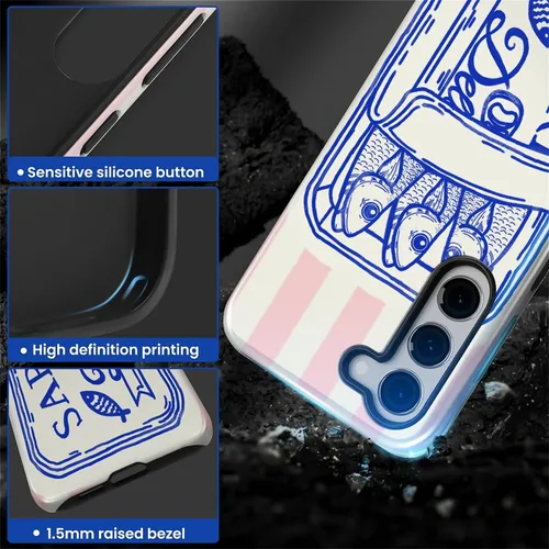 Vista 3 de Funda compatible con Samsung Galaxy S23, funda híbrida de protección rígida de 2 capas, a prueba de golpes, funda protectora resistente para Lata