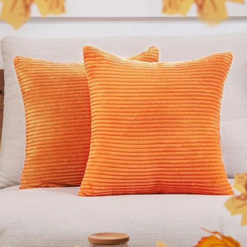 Vista 25 de Deconovo Fundas de Almohada Decorativas de Pana, Juego de 2 Fundas de Cojín Decorativas Suaves, Lavables a Máquina con Textura para Sofá, Sillón