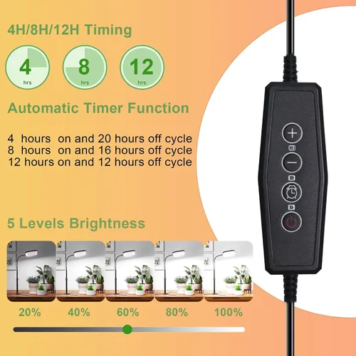 Vista 7 de Luz de cultivo superbrillante de 100 W, 336 LED, 6000 K, lámpara blanca de espectro completo para plantas de interior de oficina en casa, altura