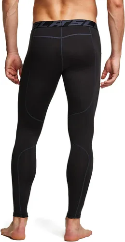 Vista 5 de TSLA - Paquete de 1 o 2 pantalones térmicos de compresión para hombre, leggings deportivos y mallas para correr pantalones para usar como primera