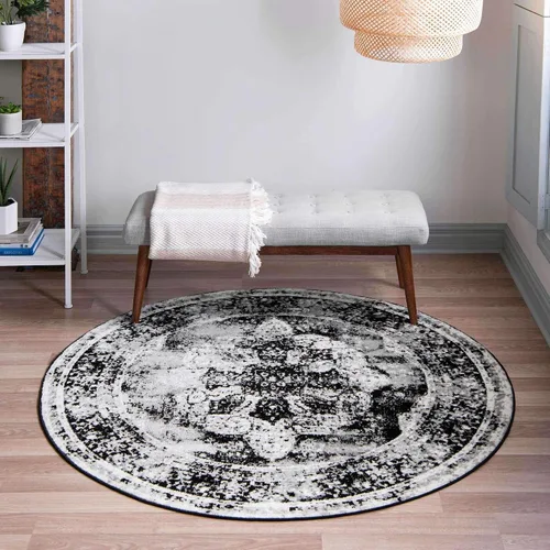 Vista 55 de Unique Loom, colección Sofía - Alfombra de la colección Salle Garnier (4' 1" x 6' 1", turquesa/azul, rectangular)