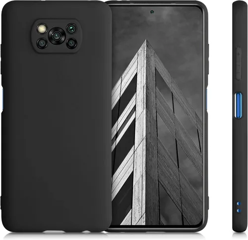 Vista 5 de kwmobile Funda compatible con Xiaomi Poco X3 NFC/Poco X3 Pro - Funda protectora de silicona TPU suave y delgada - Negro mate