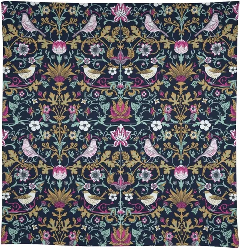 Vista 281 de Mantel Floral Retro de Pájaros, Diseño Original Bohemio William Morris Estampado Cubierta de Mesa para Hogar Picnic Fiesta Comedor Cocina William