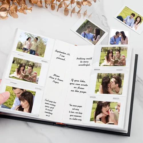 Vista 7 de Álbum de fotos para cámara Fujifilm Instax Mini, álbum de fotos para Polaroid, cubierta de cuero, 180 bolsillos 2 x 3 con espacio de escritura