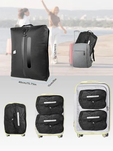 Vista 3 de AIDONS Bolsas de sellado al vacío para ropa de viaje, bolsas de compresión al vacío reutilizables para almacenamiento de ropa y mantas, se adapta a