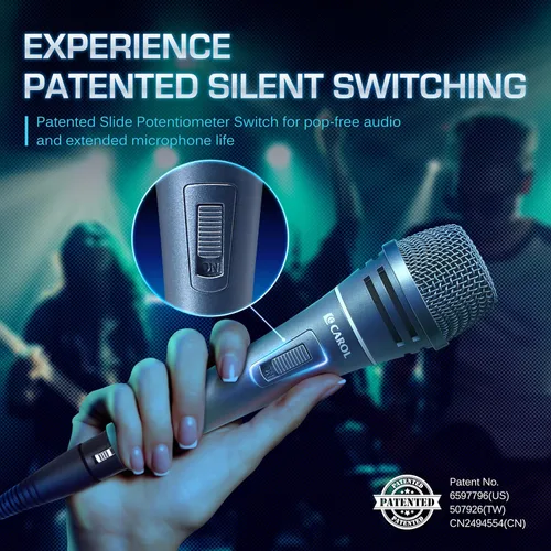 Vista 5 de CAROL Sigma-plus1 XLR - Micrófono vocal con cable, supercardioide dinámico, estudio Patented dual-shock-mount and dual-diaphragm capsule. Ideal