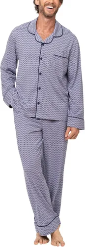 Vista 40 de PajamaGram Conjunto de pijama para hombre, clásico, 100% algodón Negro