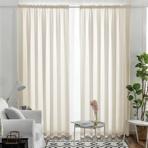 Vista 49 de Melodieux Cortinas de Niveles Semitraslúcidas Negras de 24 Pulgadas de Largo para Cocina, Cafetería, Dormitorio, Ventanas Pequeñas, Aspecto de Lino