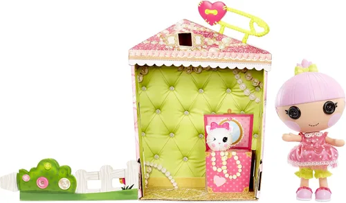 Vista 2 de Lalaloopsy Littles Doll - Gatija con chispas y bolas de hilo para mascotas, muñeca de princesa de 7 pulgadas con atuendo rosa y accesorios, juego