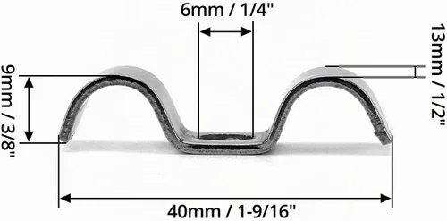 Vista 5 de QWORK Abrazadera de doble línea de acero inoxidable, paquete de 12 clips de líneas de combustible de 3/8 pulgadas con tornillos de montaje 12 PIEZAS