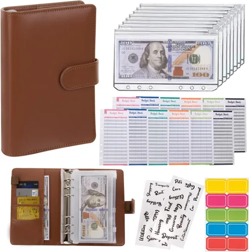 Vista 22 de NICOOTH Carpeta de Presupuesto con Sobres de Efectivo A6 Carpeta para Ahorrar Dinero con Sobres con Cremallera (A6 Verde)