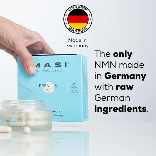Vista 2 de Suplemento NMN NMN extraordinario de 500 mg por cápsula Soporte avanzado de NAD+ Vegano, fabricado en Alemania, probado en Suiza Promueve