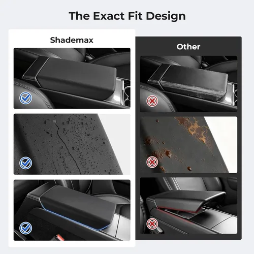 Vista 3 de Shademax Funda para reposabrazos de consola central para Tesla Model Y Juniper 2025-2026 / Modelo 3 Highland 2024-2026, antideslizante, impermeable