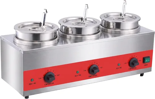 Vista 12 de Dispensador eléctrico de salsa de queso nacho con cucharón y olla de inserción, interruptor de encendido/apagado de capacidad de 3.5 cuartos