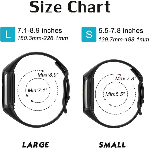 Vista 7 de Correas deportivas compatibles con Fitbit Charge 5 Smartwatch Accesorio, correa de reloj de silicona suave, pulsera de repuesto para Charge5