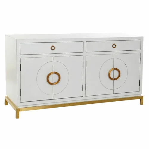 Vista 2 de Aparador DKD Home Decor Kamakura Blanco Dorado Metal Álamo 150 x 50 x 80 cm (150 x 50 x 80 cm)