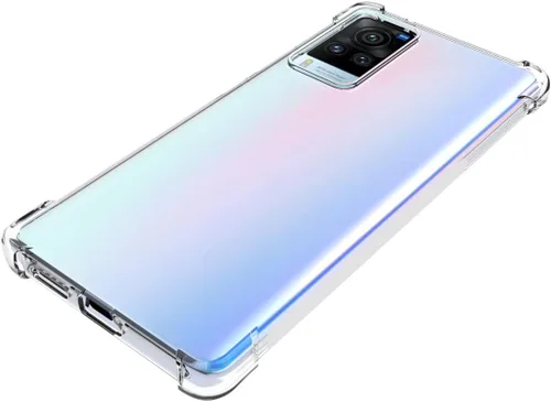 Vista 5 de USTIYA Funda para Vivo X60 Pro Clear TPU Cuatro Esquinas Funda Protectora Transparente Suave Funda