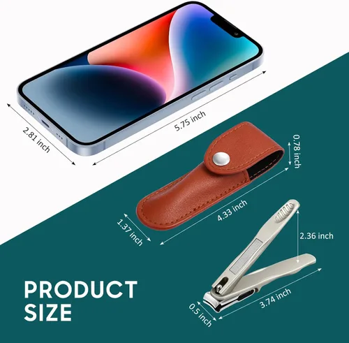 Vista 2 de Cortaúñas para personas mayores, cortaúñas rotativas de 360 grados con mango largo, ultra afilado, resistente, de acero inoxidable, resistente