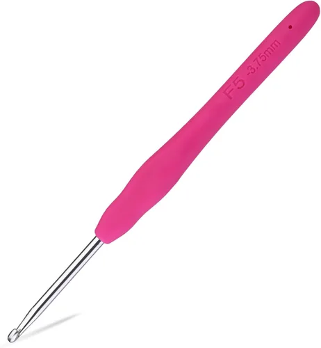 Vista 26 de Gancho de ganchillo de 0,5 mm, mango ergonómico para manos con artritis, agujas de tejer extra largas para principiantes y lana para ganchillo