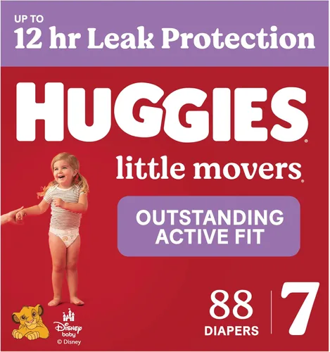 Vista 40 de Pañales Huggies tamaño 3, Little Movers para bebés, talla 3 (16-28 libras), 25 unidades, el empaque puede variar