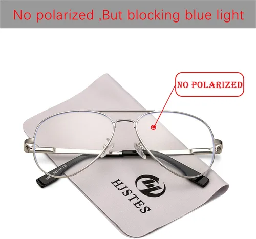 Vista 2 de HJSTES Gafas de sol polarizadas de aviador para mujeres y hombres persianas de metal clásicas lentes de espejo 100 bloqueo UV 2283in