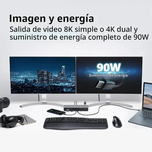 Vista 5 de Kensington Estación de acoplamiento SD5750T Thunderbolt 4 para Microsoft Surface Pro 10/9/8/7 y 13" y Surface Laptop Studio (K37899NA)