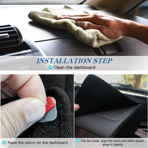 Vista 6 de Cubierta del Tablero Alfombrilla Tapete Compatible con Dodge Ram 1500 2500 3500 de 1998 1999 2000 2001 (Negro)
