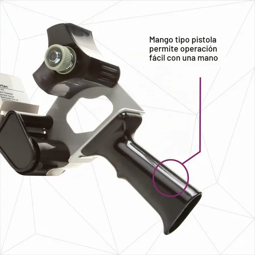 Vista 2 de Dispensador de cinta adhesiva para sellar cajas 3M HB903 con empuñadura de pistola, diseño manual, resistente, fácil de usar, 1 por caja