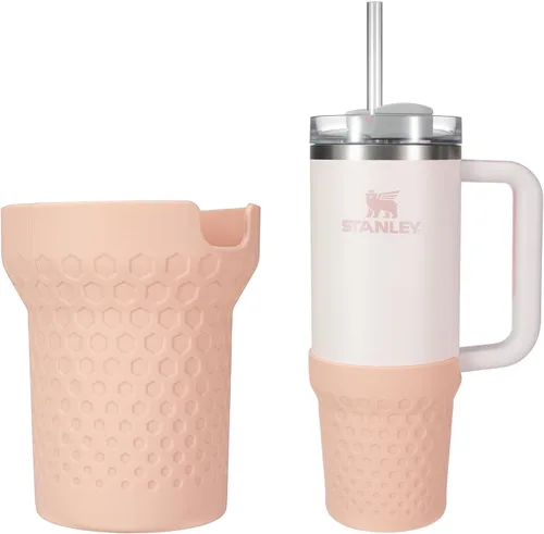 Vista 9 de Thxbag Botas de silicona para Stanley Cup 30 oz/20 onzas Quencher, funda de bota color crema para botas con accesorios Stanley H2.0 y Quencher