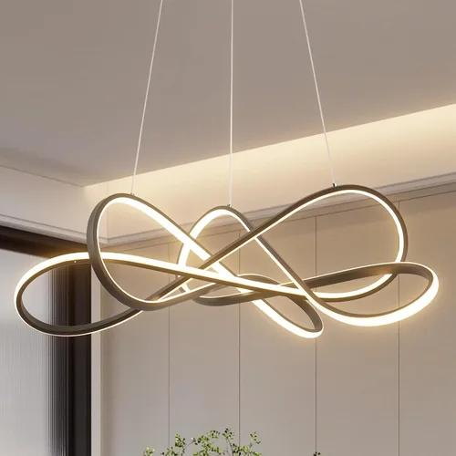 Vista 13 de Lámpara LED moderna chapada en oro, 32 pulgadas, 80 W, regulable, inteligente Dorado Plateado