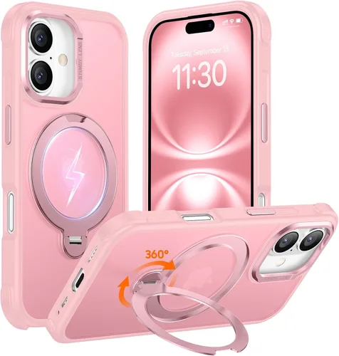 Vista 21 de Magnética para iPhone 12 e iPhone 12 Pro Funda, [con Soporte de Anillo Magnético Invisible Giratorio 360°][A Prueba de Golpes][Compatible
