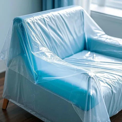 Vista 3 de TopSoon Paquete de 2 fundas de plástico para silla de almacenamiento, impermeables, a prueba de polvo, bolsa de sofá de 46 x 76 pulgadas