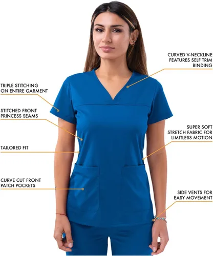Vista 3 de Adar Pro - Ropa quirúrgica para mujer, camisa con cuello en V
