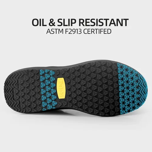 Vista 4 de Zapatos antideslizantes para hombre, para servicio de alimentos, antideslizantes, zapatos de trabajo para hombre, en restaurante, cocina, chef