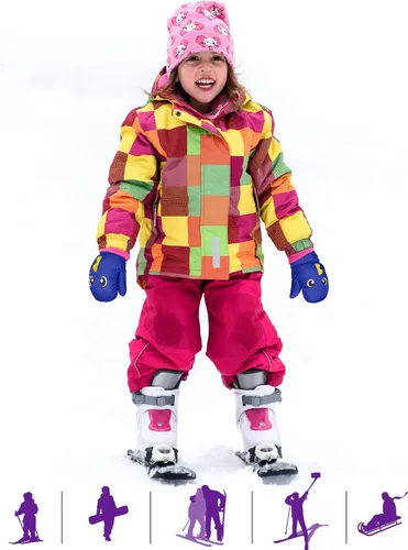 Vista 6 de Guantes de esquí de invierno guantes impermeables con forro de algodón cálido para niños