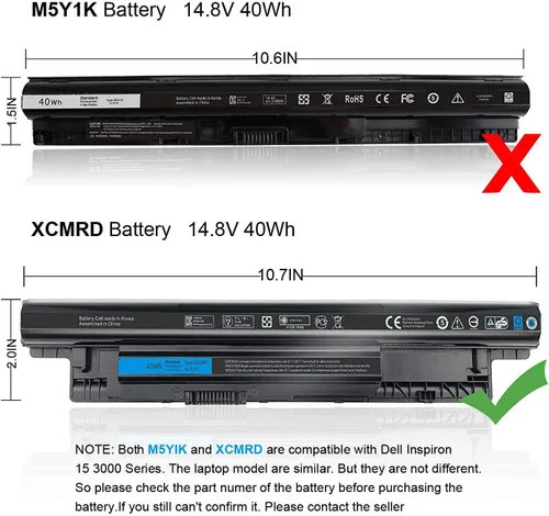 Vista 3 de Batería XCMRD de 40 WH de 14.8 V para Dell Inspiron 15 3000 Series 15 3531 3537 3541 3542 3543 3521 i3531 i3542 i3543 3878 17 3721 38R 521 5537 17R